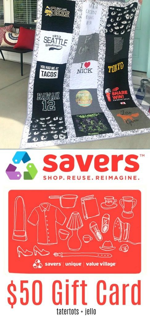 Win $50 from savers to make your own t-shirt quilt!