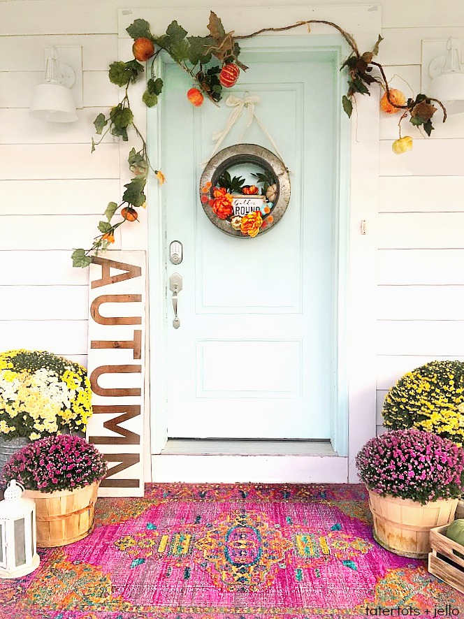 Celebrate the Fall season with a metal farmhouse "Gather" wreath. Hang your wreath on your door or inside and enjoy it through Thanksgiving! 