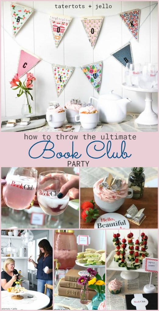 Throw a Book Club Party - Cupcakes in Teacups with Book Toppers! Book Club Party - Strawberry Cupcakes with Edible Book Toppers. Purchase your copy of Book Club and invite your girlfriends over for a girls' night in with delicious strawberry cupcakes with edible chocolate book toppers!