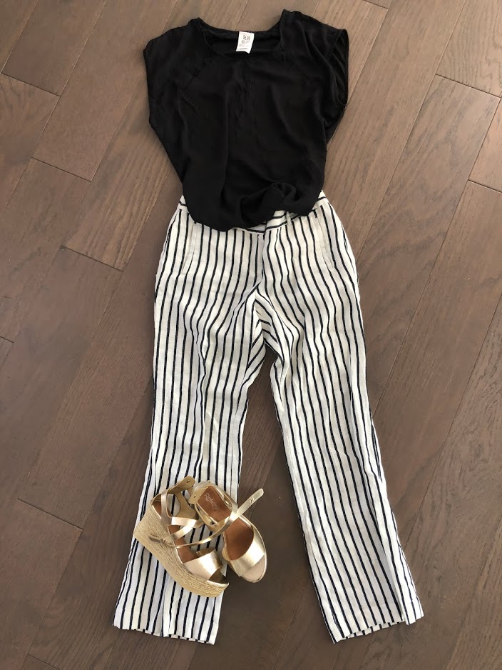 Savers striped linen pants outfit for $10