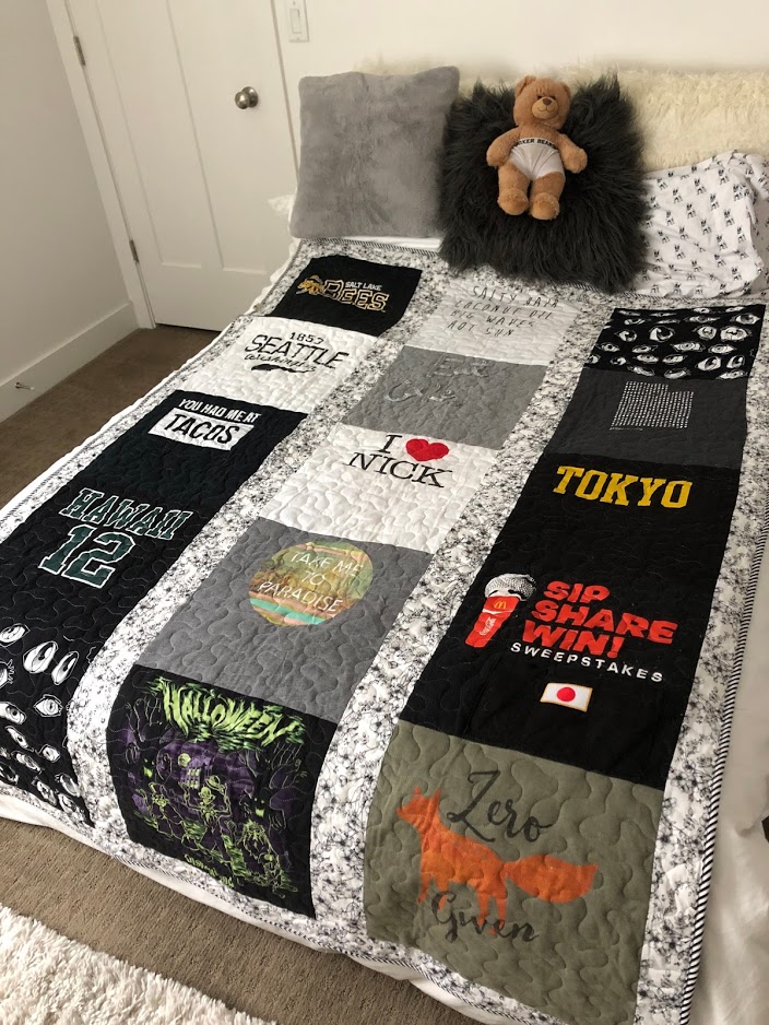 Old t 2024 shirts into blanket