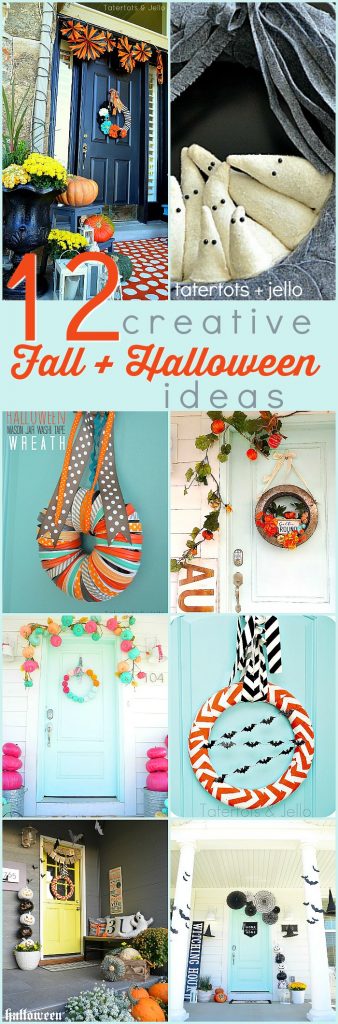 12 Creative Fall Wreath and Porch Ideas! Welcome guests to your home with these festive fall wreath and porch ideas. Easy, inexpensive ways to dress your home up for Fall and Halloween! 