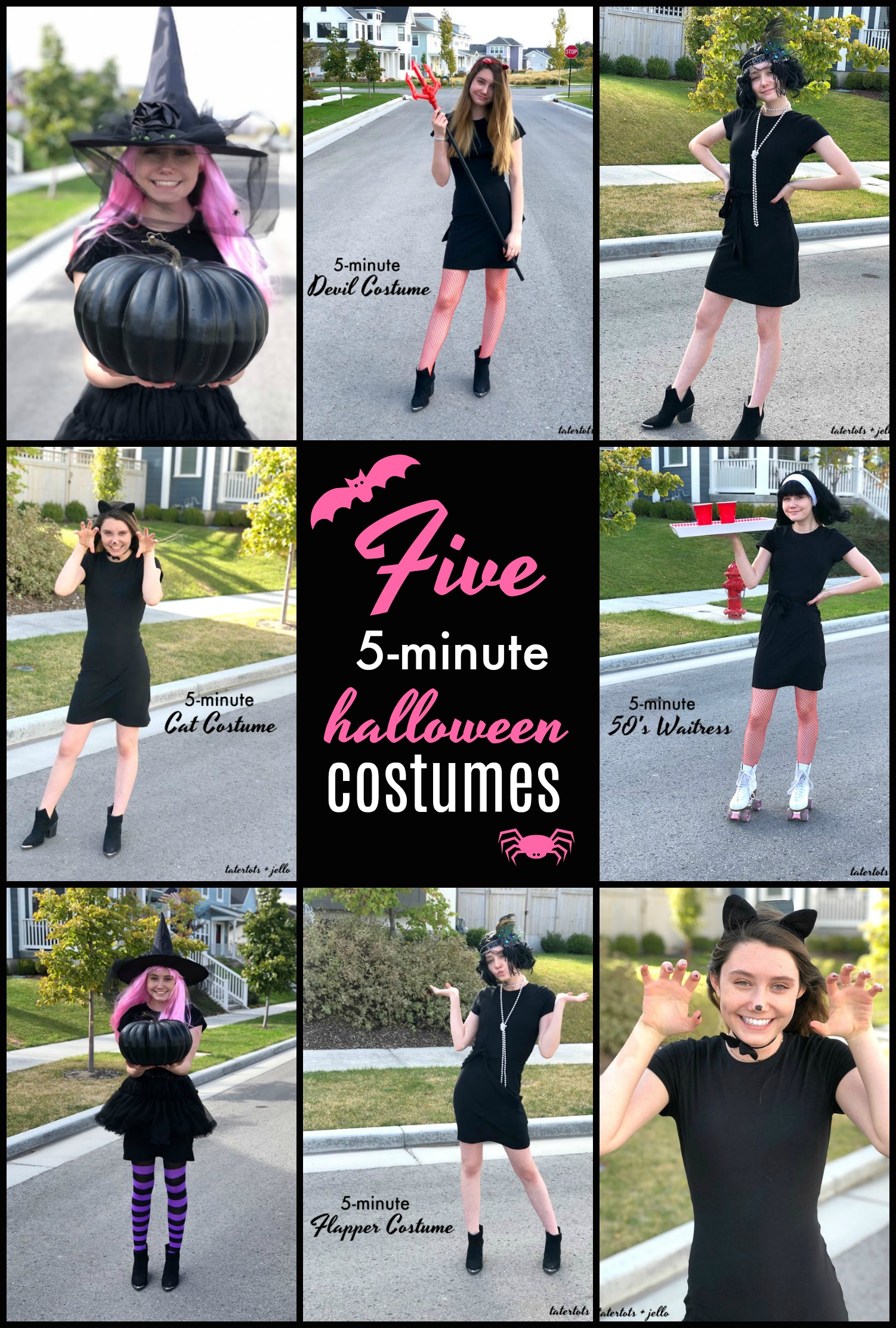 Halloween costumes using store a black dress