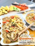 Grandma's Famous Chicken and Noodles in the Instant Pot. Shredded chicken with hearty vegetables and thick egg noodles in a thick, creamy sauce. This is comfort food at it's finest. 