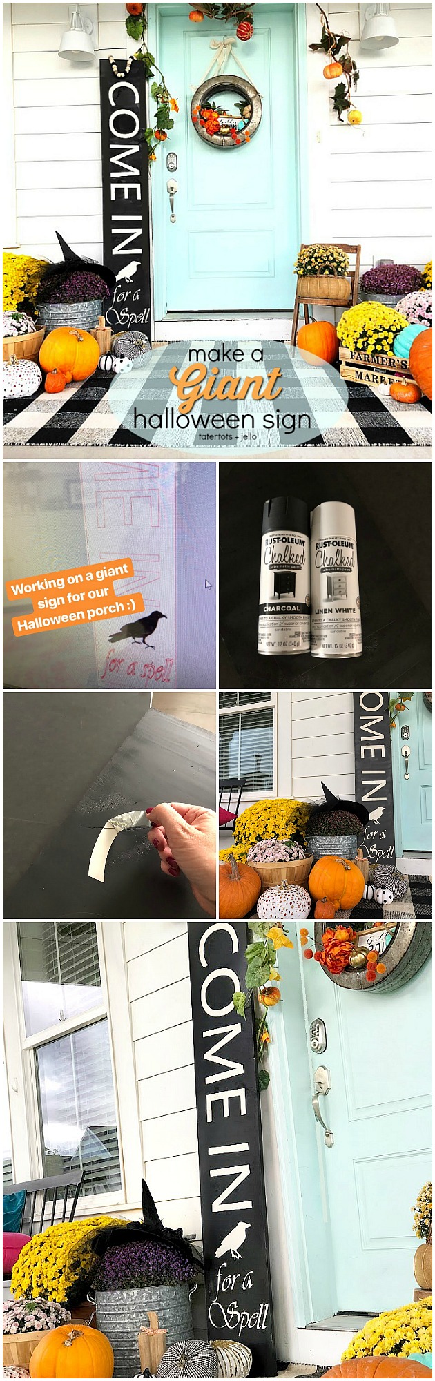 Make a GIANT Witch Halloween Sign! Pick up an inexpensive pine shelf from the hardware store and create a GIANT sign for just a few dollars. Find out how!