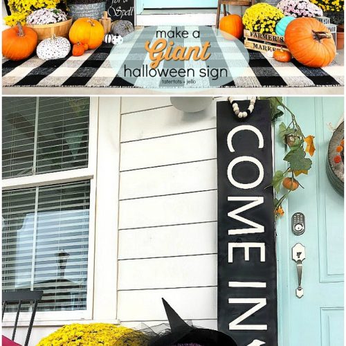 Make a giant sign for Halloween! It's easy and inexpensive to do!