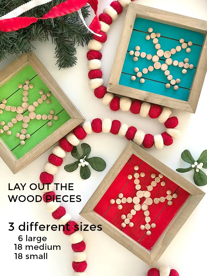 How to make holiday Scandinavian wood snowflake ornaments. These simple wood plaque ornaments are easy to make and you can paint or stain the wood whatever color goes with YOUR holiday decor! 