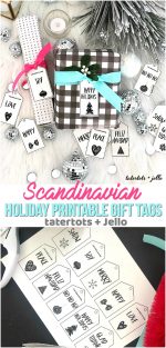 10 Scandinavian-Style Black and White Holiday Printable Tags