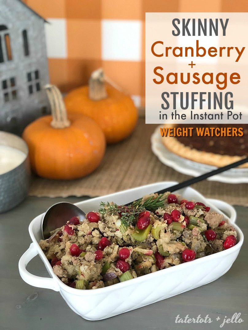 Weight Watchers Cranberry and Sausage Stuffing in the Instant Pot. Tart cranberries and savory turkey sausage combine to create a delicious lighter stuffing. You can make it in your instant pot in under an hour.