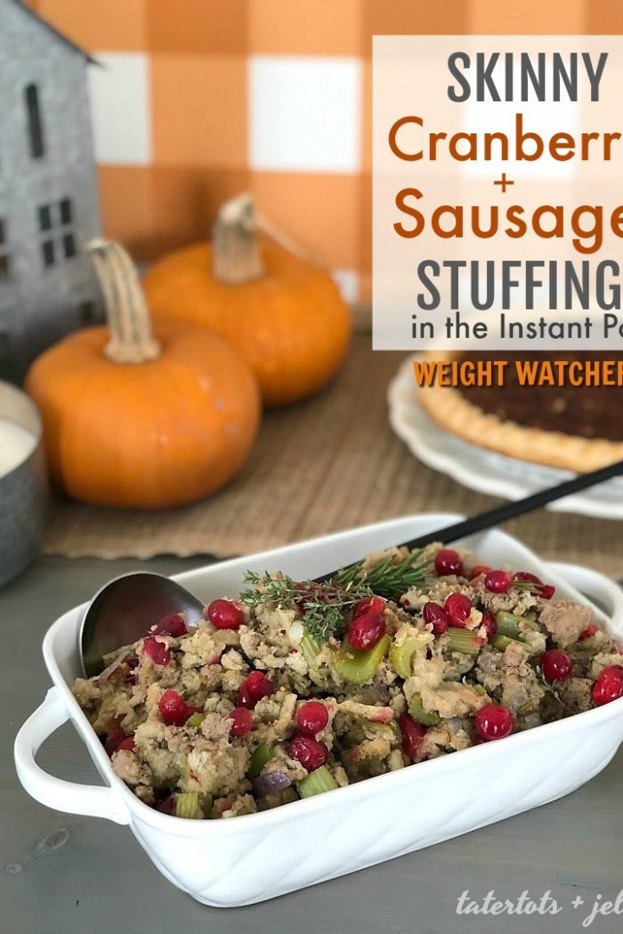 Weight Watchers Cranberry and Sausage Stuffing in the Instant Pot