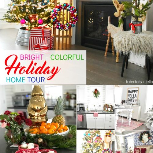 Bright and Colorful Holiday Home Tour. Easy ways to celebrate the holidays with color. Simple DIY ideas you can make for your home!