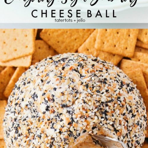 everything bagel seasoning cheese ball - soft cheese inside, crunchy outside. The perfect holiday appetizer and so easy to make! #sponsored @walmart #WalmartHolidayReady