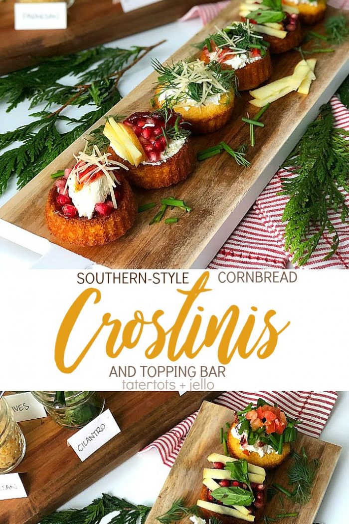 New Holiday Appetizer — Southern-Style Cornbread Crostinis with Topping Bar!