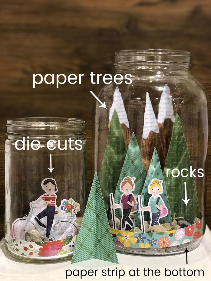 How to Make Party Jar Centerpieces! Use paper to create little scenes in jars. It's the perfect party centerpiece or accent for your home! 