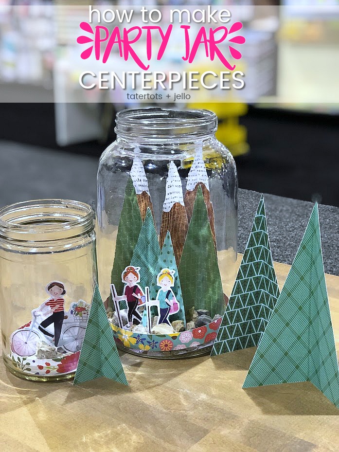 How to Make Party Jar Centerpieces! Use paper to create little scenes in jars. It's the perfect party centerpiece or accent for your home! 