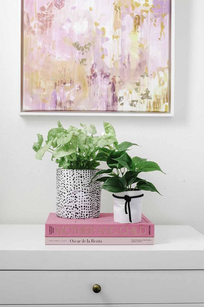 painted canvas pots DIY Modern Glam 