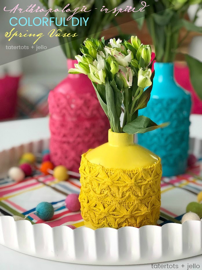 Anthropologie-Inspired Colorful Spring Vases DIY