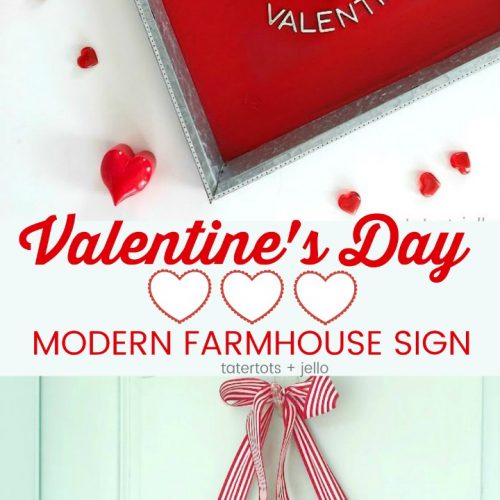 Valentine's Day Modern Farmhouse Heart Sign. Create an easy wall hanging or alternative to a front-door wreath with this easy sign to celebrate the holiday! 