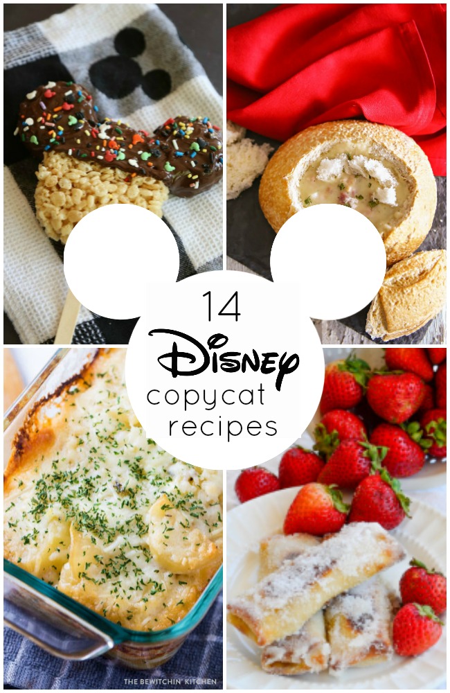 14 AMAZING Disney copycat recipes! Recreate the feeling of Disney with these recipes inspired by the ones served at Disneyland and Walt Disney World! 