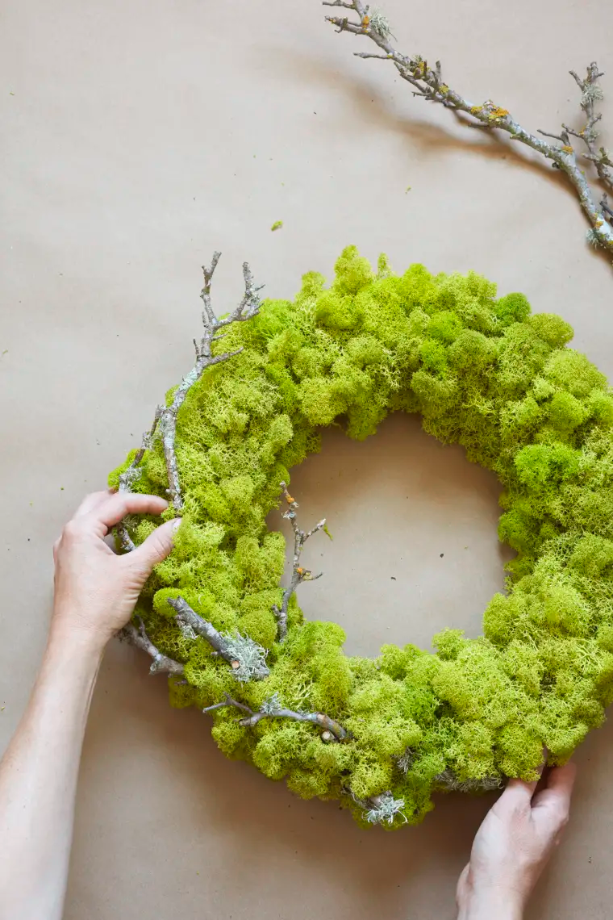 Mossy green spring wreath