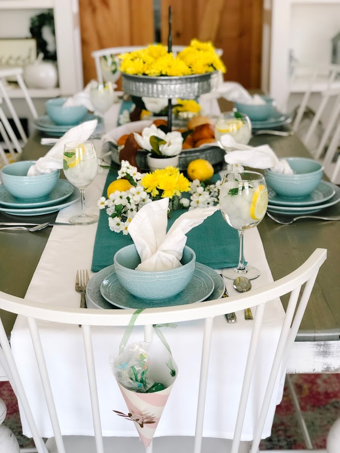 Yellow and Blue Easter Table 