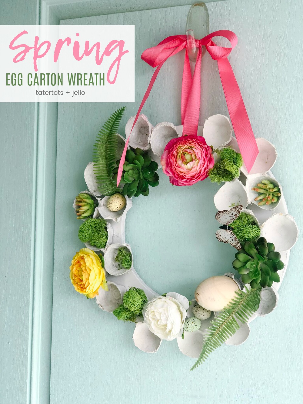 upcycle egg cartons and make a wreath for Spring!