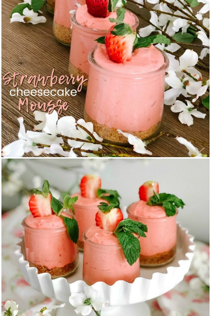 Fluffy Strawberry Cheesecake Mousse Trifles