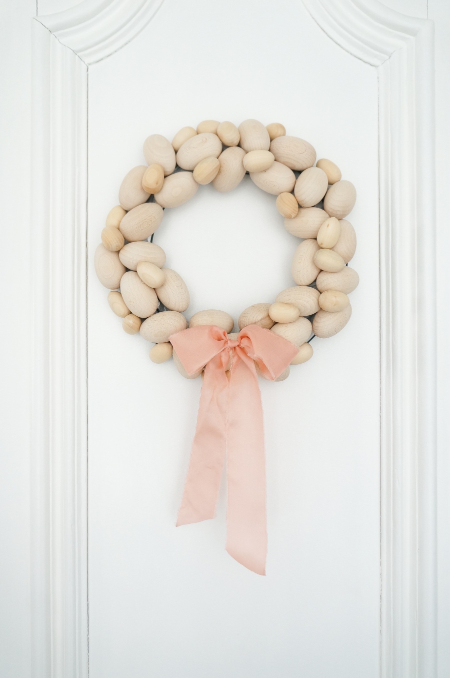 Natural wood easter egg wreath