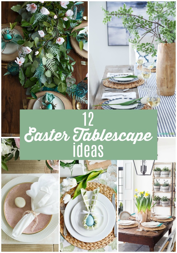 12 Beautiful Easter Tablescape Ideas. Create a gorgeous table for spring and Easter with these simple ideas! 