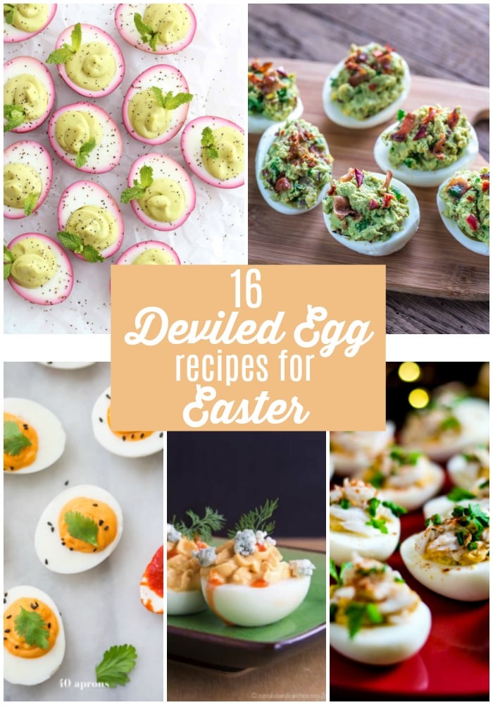 Deviled eggs are a favorite Easter snack at my house. There's so many ways to make them! Here are 16 Deviled Egg Recipes perfect for Easter!