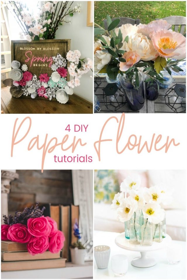 Easy Spring Paper Flower Wall Art + 4 More Paper Flower DIY Ideas!