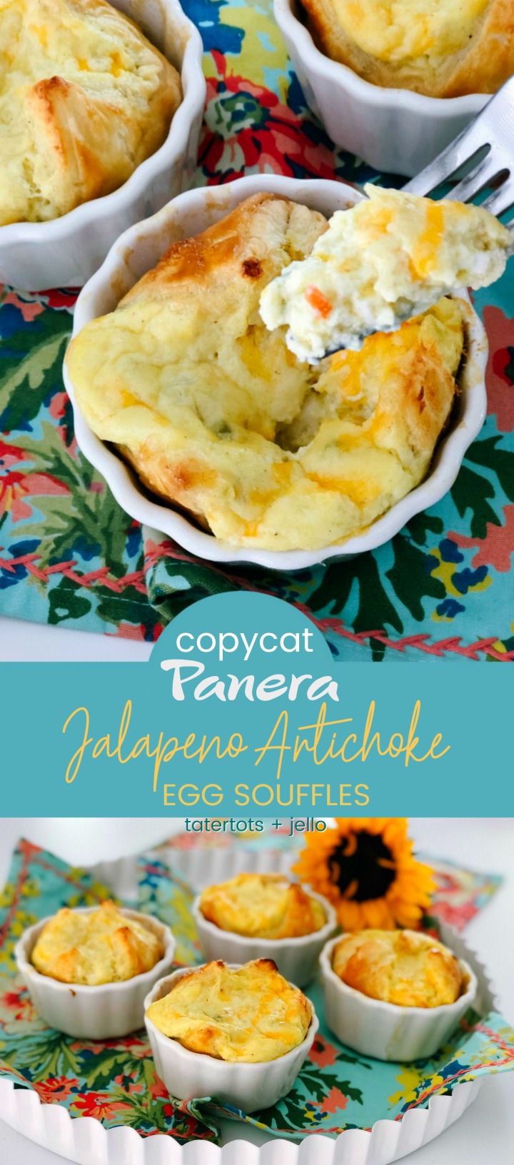 Panera-inspired Jalapeno Artichoke Egg Souffles. Creamy jalapeno artichoke egg filling nest inside light and flaky pastry in this mouth-watering individual brunch recipe!