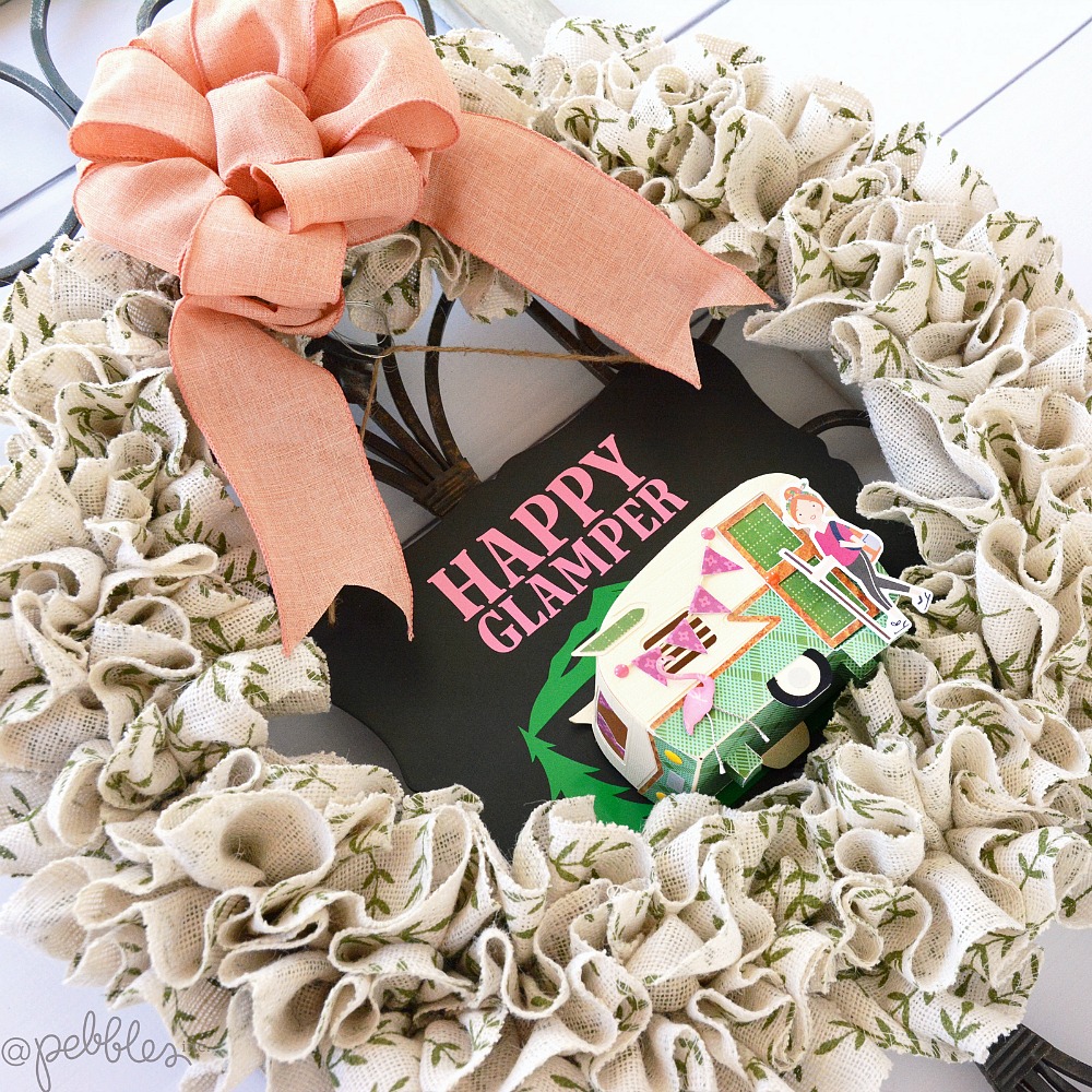 Kick Summer off by making this fun GLAMPING ruffled wreath for your home or trailer! The bright colors and fun paper embellishments will be enjoyed all Summer long!
