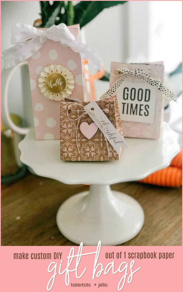 Make a custom gift bag out of a sheet of scrapbook paper! Gift bags are so easy to make and personalize for parties, special occasions and special gifts. I'll show you how to do this with the We R Memory Keepers Gift Bag Punch Board. 