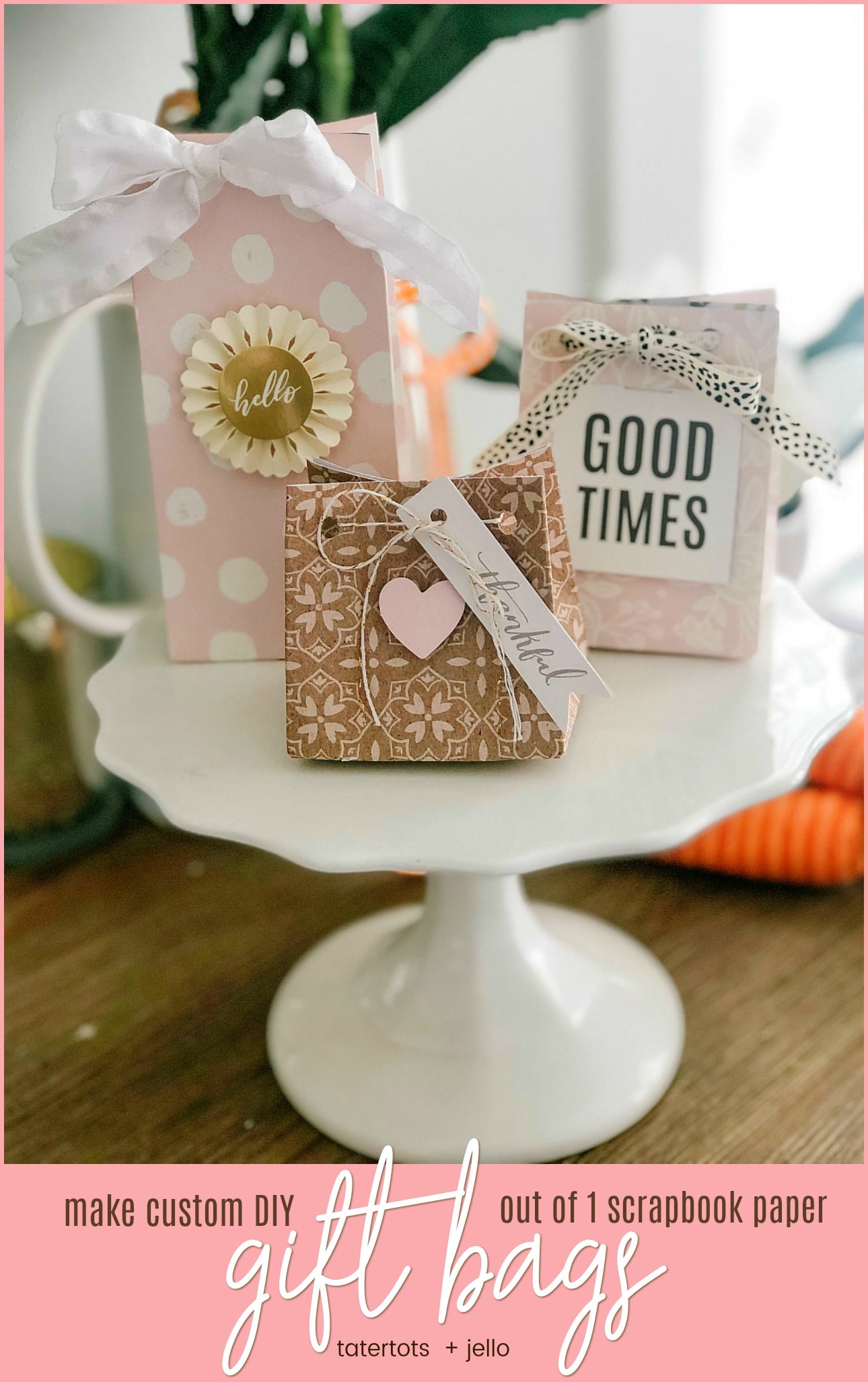 DIY Scrapbook Paper Gift Bags - how to make mini treat or favor bags