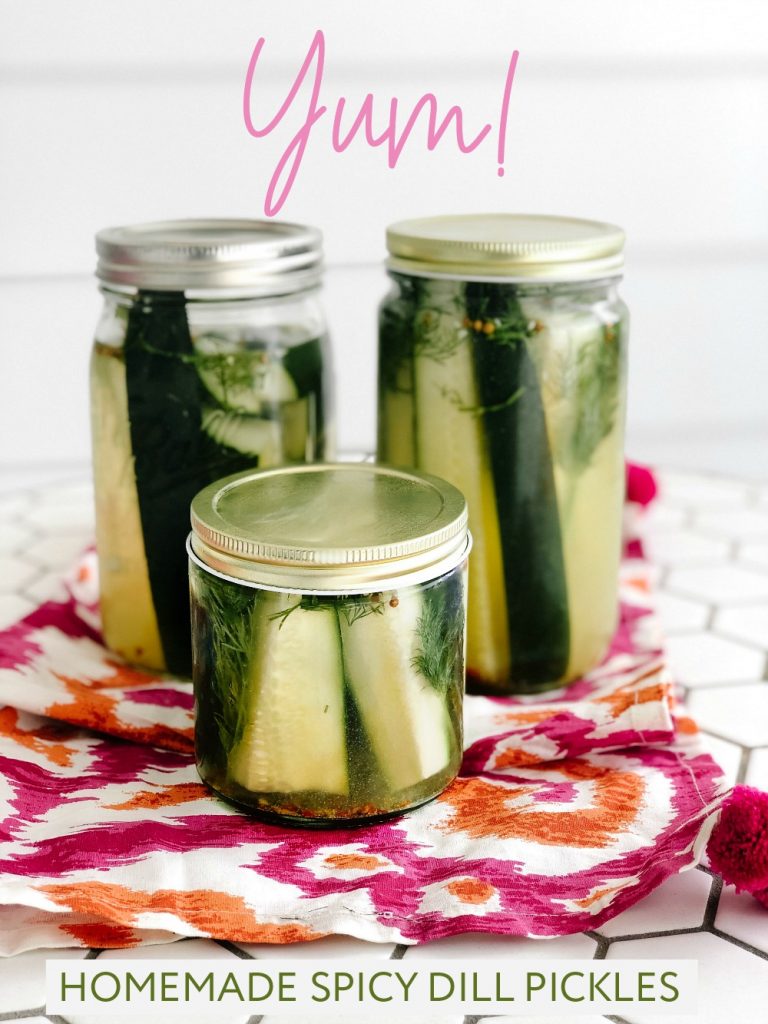 Make crunchy, spicy dill pickles in your home. It just takes a few ingredients and you can switch the recipe up to make all kinds of different flavored pickles. Never buy store-bought pickles again! 