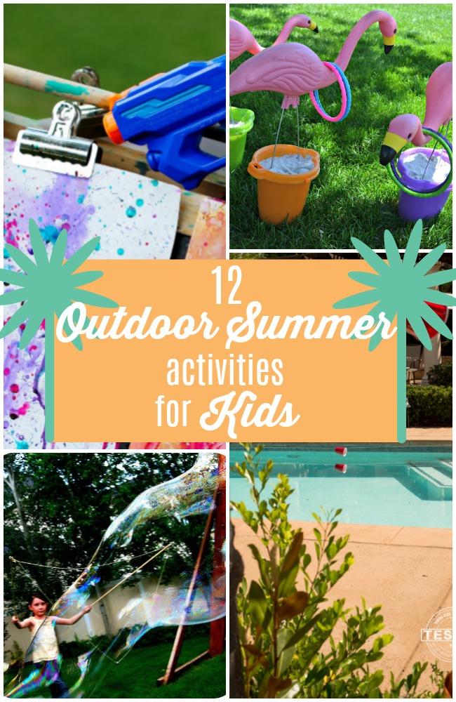 12 Outdoor Summertime Activities for Kids! Keep your kids entertained this Summer with these easy and fun OUTDOOR ideas!