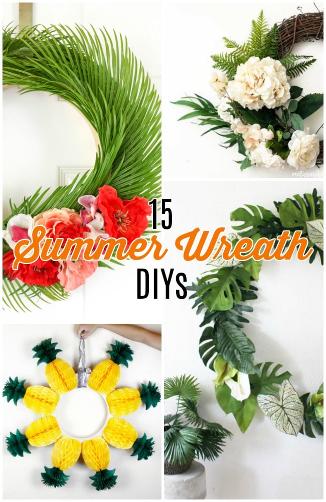 15 Summer Wreath DIYs – for your door, home and parties!