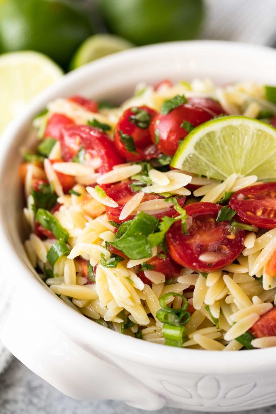 Cilantro Lime Orzo Pasta Salad @ The Stay At Home Chef