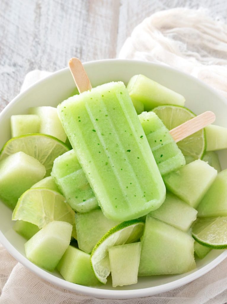 Easy Honeydew Mint Homemade Popsicles @ The Chunky Chef