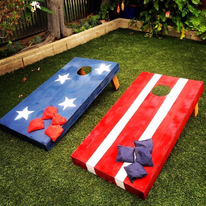 How to Make Stars and Striped Bean Bag Toss Boards @ Charles + Hudson