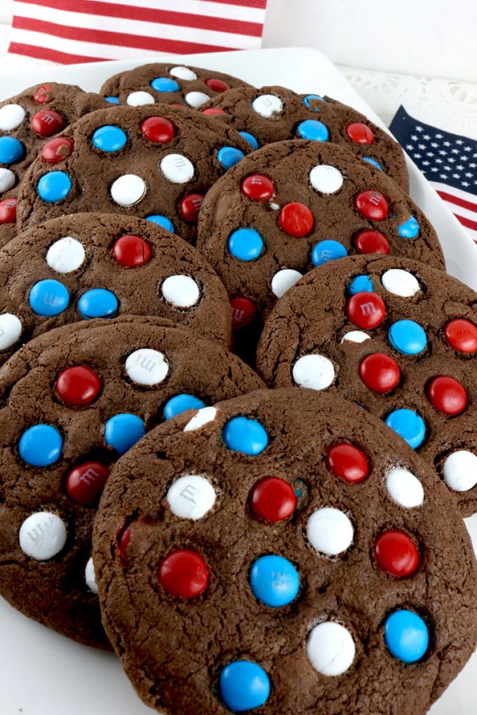 Red White and Blue Chocolate Cookies @ Two Sisters