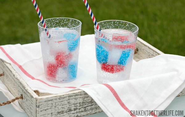 Red, White, and Blue Jello Ice Cubes @ Shaken Together