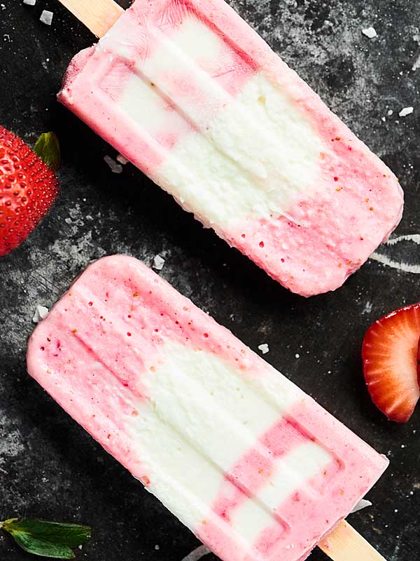 Strawberry Coconut Popsicles @ Show Me The Yummy