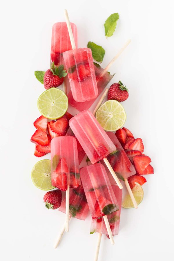 Strawberry Mojito Popsicles @ Paper & Stitch