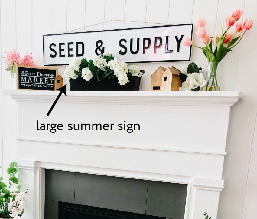 Flower Market Summer Mantel and Decorating Ideas! Bring the feeling of summer into your home with these FIVE easy decorating ideas!