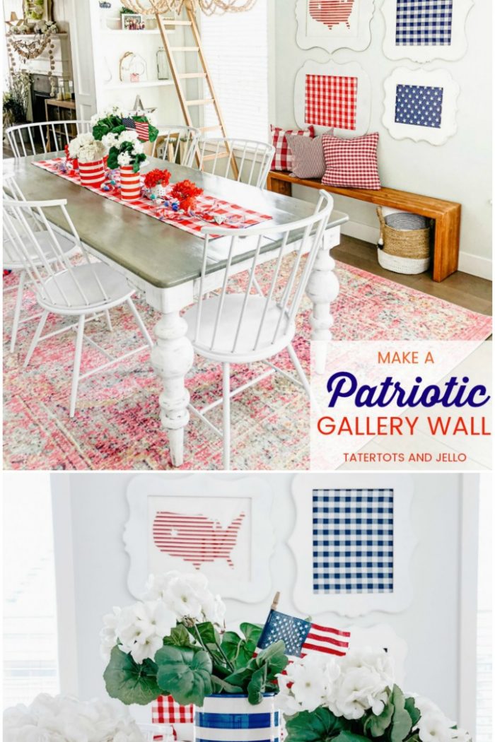 Fourth of July Red White and Blue Gallery Wall DIY