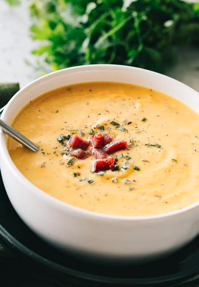 Cauliflower Cheese Soup @ Diethood