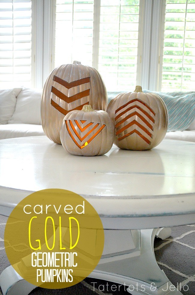Make Gold Geometric Pumpkins for Fall