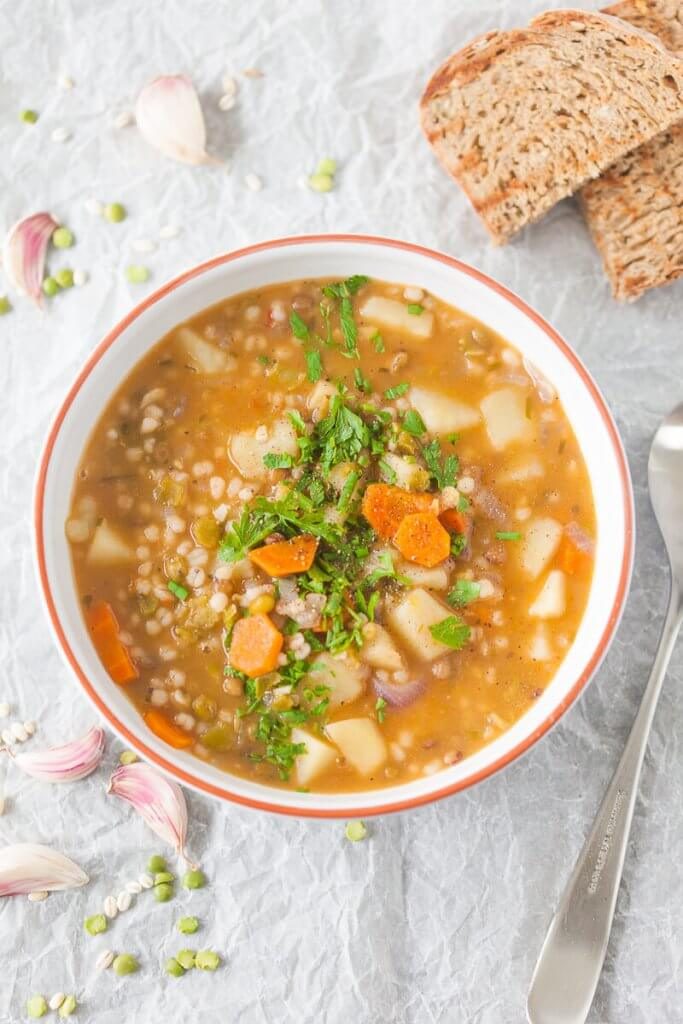 Vegan Barley and Lentil Soup @ Vibrant Plate